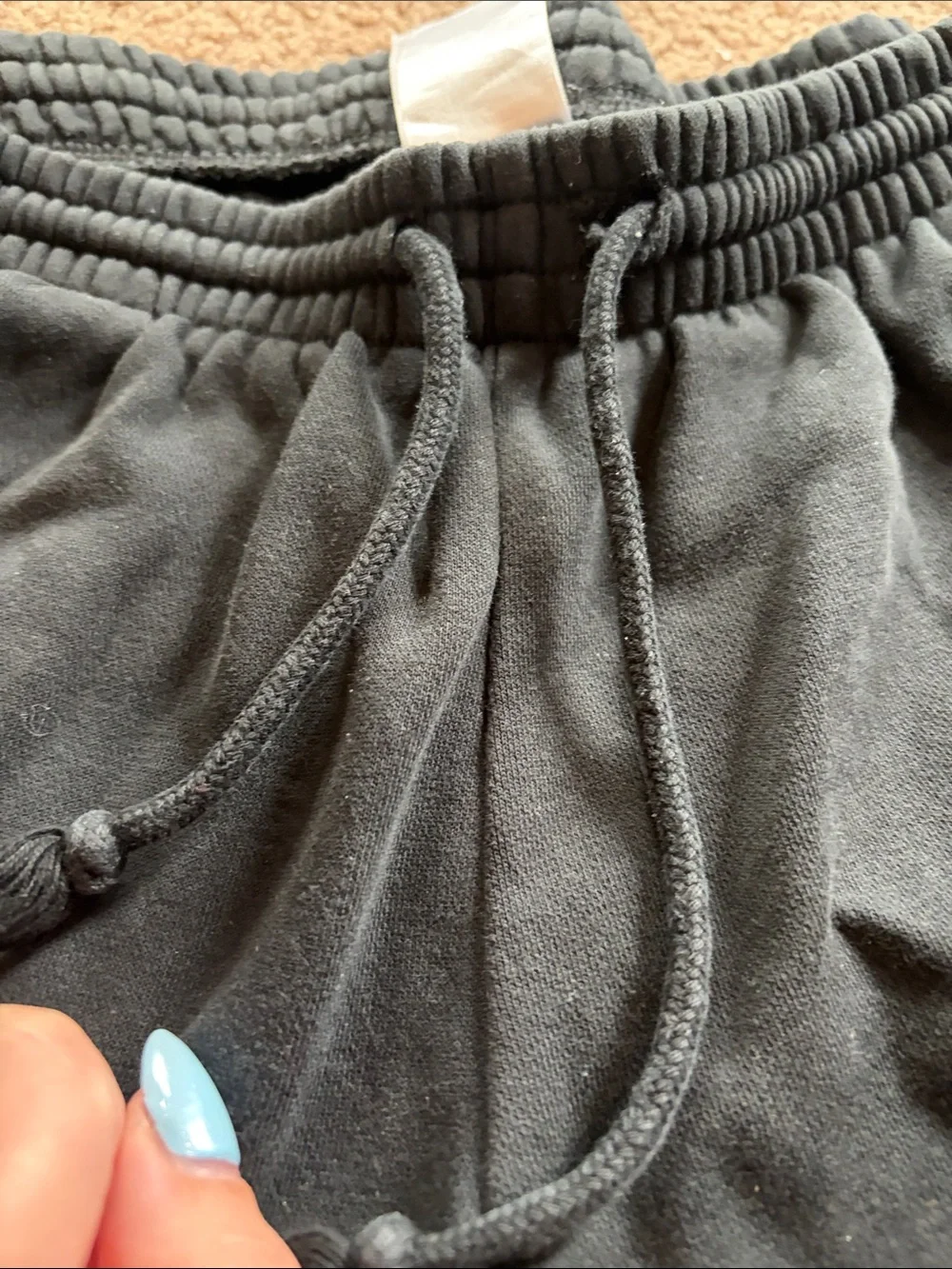 B10 Men’s’ Size Lg Adidas Black Joggers, 2 Holes and Fading